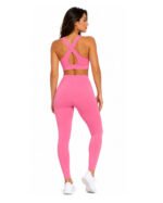 Women's Pink Activewear Set – Sports Bra & High-Waisted Leggings - Image 2