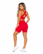 Women's Red Activewear Set – Sports Bra & Short - Image 2