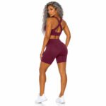 Wine Burgundy Women's Activewear set – Sports Bra & Short - Image 3