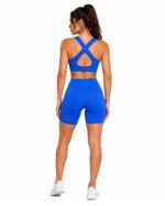 Women's Blue Activewear Set – Sports Bra & Short - Image 3
