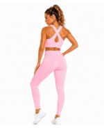 Blush Pink Women's Activewear Set – Sports Bra & High-Waisted Leggings - Image 2