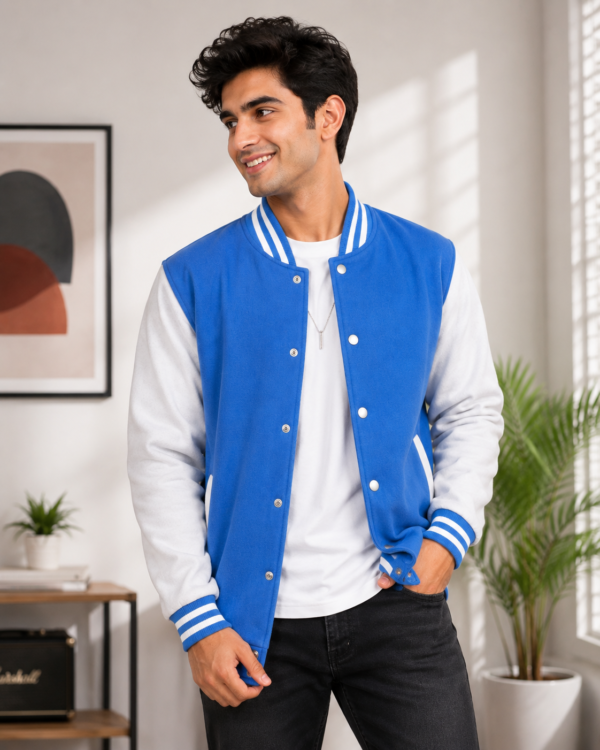 Blue and White Varsity Jacket