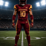 Custom American Football Uniform Maroon Gold Team Set
