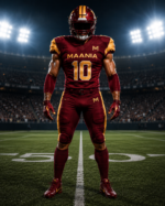 Custom American Football Uniform Maroon Gold Team Set