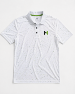 white printed golf polo shirt