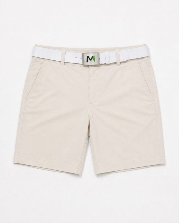 men’s cream golf shorts
