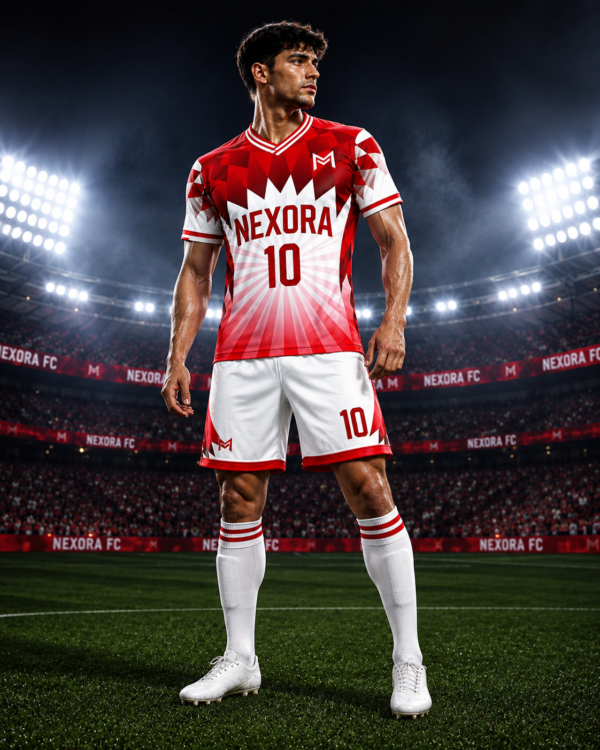 Red and White Soccer Uniform
