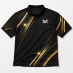 Black and Gold Golf Polo Shirt
