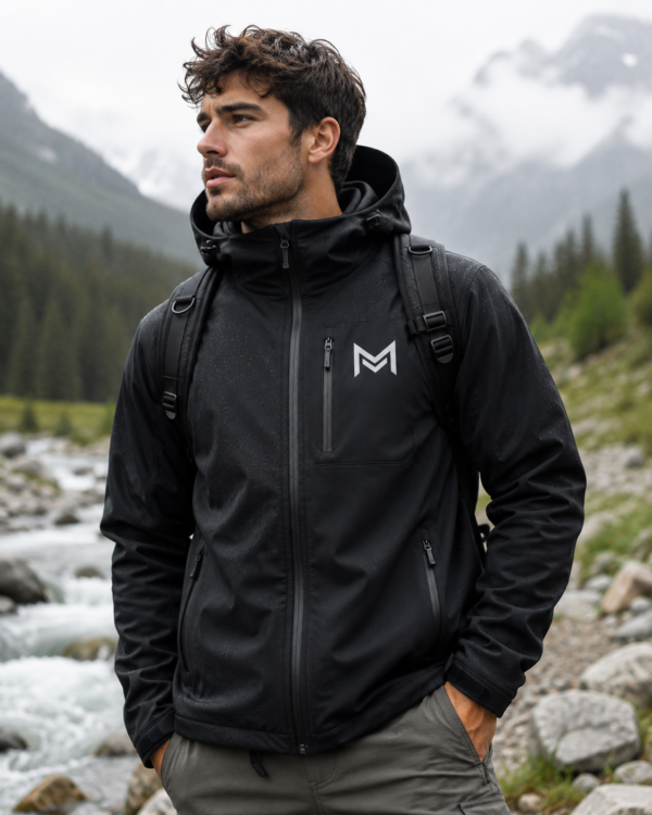 Black Softshell Outdoor Jacket