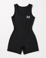 black racerback bodysuit romper