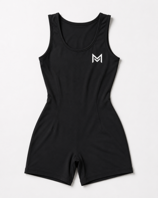 black racerback bodysuit romper