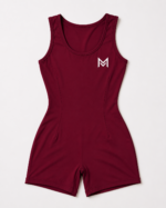 maroon racerback bodysuit romper