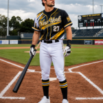 custom baseball uniform worn by baseball player