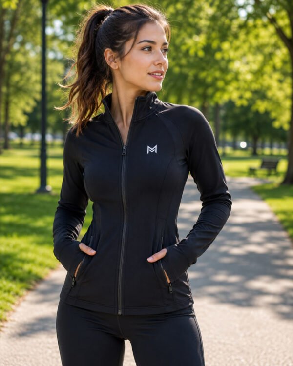 women's black athletic jacket