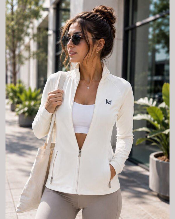 women's white athletic jacket