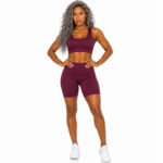 Wine Burgundy Women's Activewear set – Sports Bra & Short