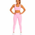 Blush Pink Women's Activewear Set – Sports Bra & High-Waisted Leggings