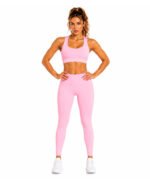 Blush Pink Women's Activewear Set – Sports Bra & High-Waisted Leggings