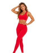 Women's Red Activewear Set – Sports Bra & High-Waisted Leggings