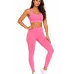Women's Pink Activewear Set – Sports Bra & High-Waisted Leggings