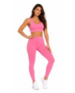 Women's Pink Activewear Set – Sports Bra & High-Waisted Leggings