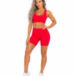 red women's activewear set