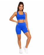 Women's Blue Activewear Set – Sports Bra & Short