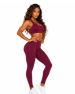 Wine Burgundy Women's Activewear set – Sports Bra & High-Waisted Leggings - Image 5