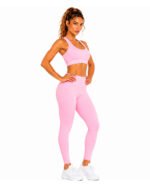 Blush Pink Women's Activewear Set – Sports Bra & High-Waisted Leggings - Image 4