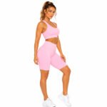 Blush Pink Women's Activewear Set – Sports Bra & Short - Image 2