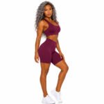 Wine Burgundy Women's Activewear set – Sports Bra & Short - Image 6