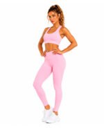 Blush Pink Women's Activewear Set – Sports Bra & High-Waisted Leggings - Image 5