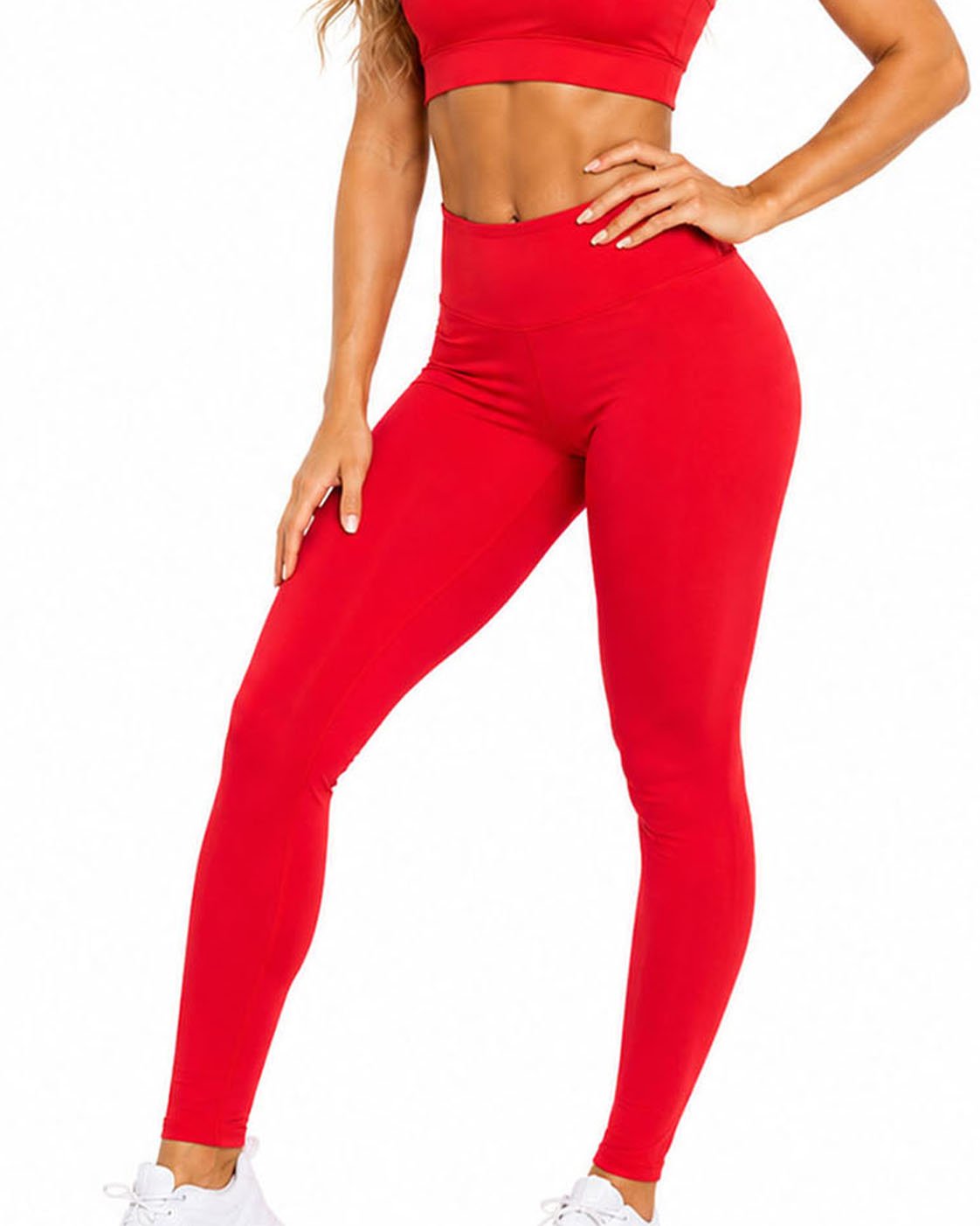 Untitled-1 Women's Red Leggings – High-Waisted Leggings - Activewear - Image 1