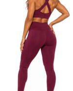 Wine Burgundy Women's Leggings- High-Waisted Leggings – Activewear - Image 2