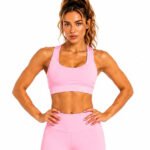 Women's Blush Pink Sports Bra – Activewear Workout Top