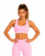 Women's Blush Pink Sports Bra – Activewear Workout Top
