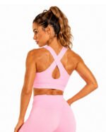 Women's Blush Pink Sports Bra – Activewear Workout Top - Image 2