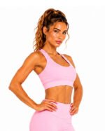 Women's Blush Pink Sports Bra – Activewear Workout Top - Image 3