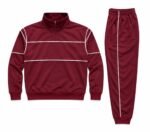 Women's burgundy two piece tracksuit set