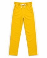 Men's Mustard Yellow & White Color Block Hoodie Tracksuit - Image 3
