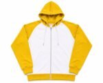 men's mustard yellow and white color block hoodie