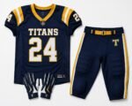Custom American football uniform worn by male player