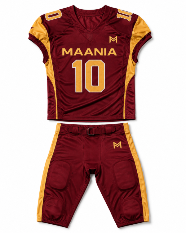 Custom American Football Uniform Maroon Gold Team Set