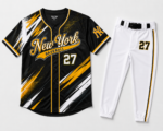 custom baseball uniform black gold jersey and pants