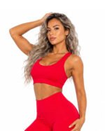 Women's Red Sports Bra – Activewear Workout Top - Image 4