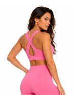 Women's Pink Sports Bra – Activewear Workout Top - Image 3