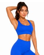 Women's Blue Sports Bra – Activewear Workout Top