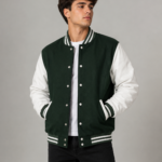green and white varsity jacket