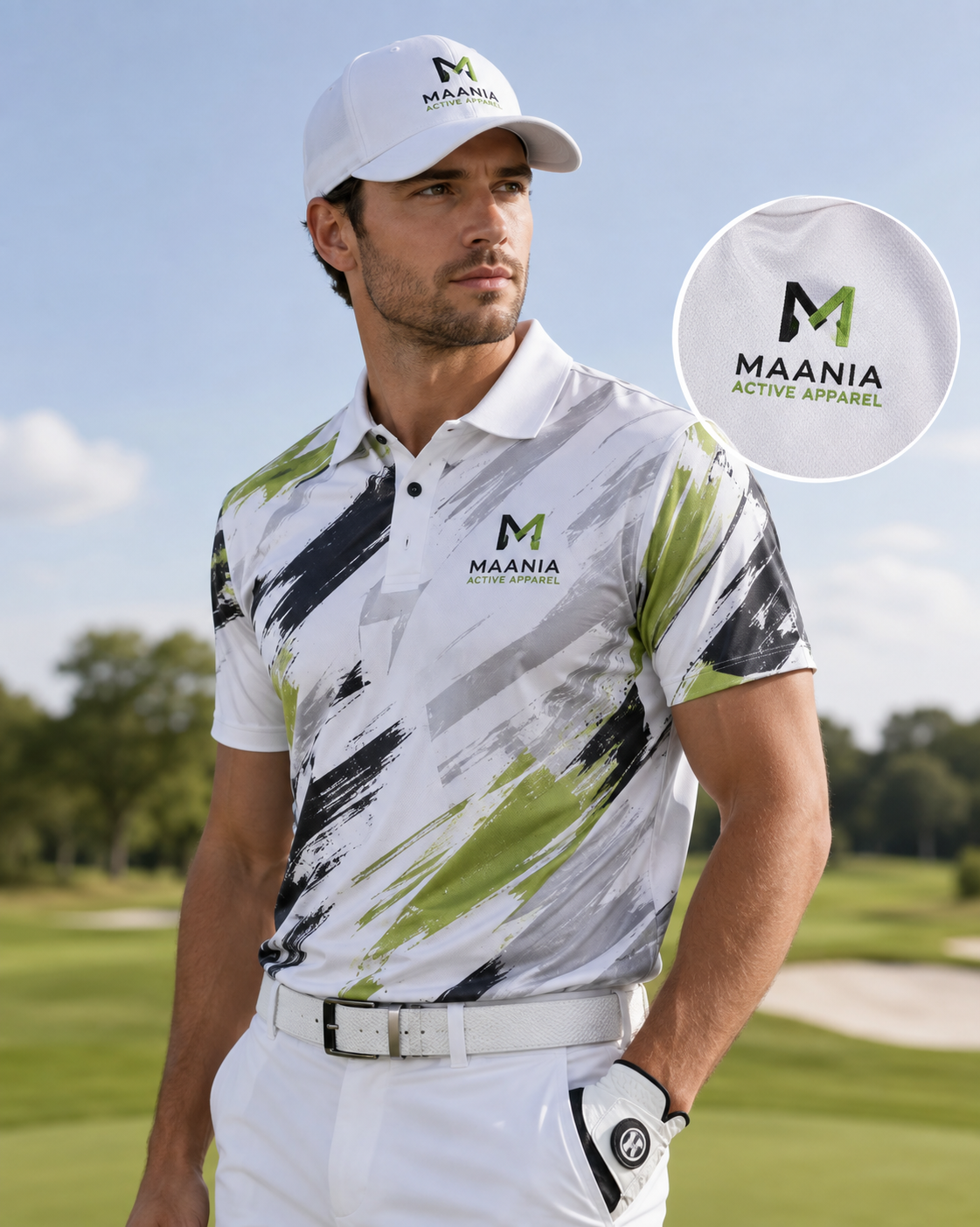 polo shirt golf men's printed golf polo shirt