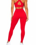 Women's Red Leggings – High-Waisted Leggings - Activewear - Image 2